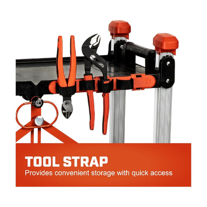 Three-Tier Heavy Duty Folding Cart for Construction - Supports 300 lbs