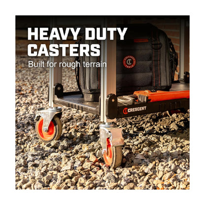 Three-Tier Heavy Duty Folding Cart for Construction - Supports 300 lbs