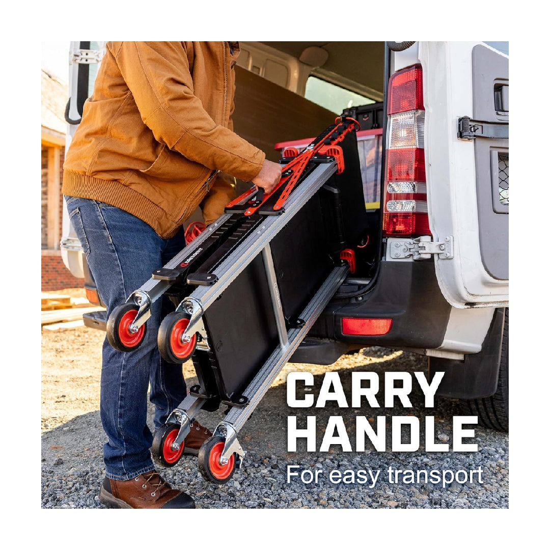 Three-Tier Heavy Duty Folding Cart for Construction - Supports 300 lbs